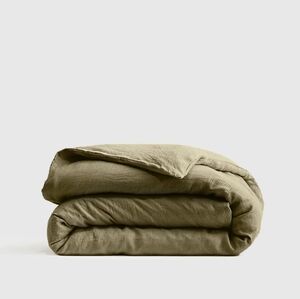 NWOT- Quince European Linen Waffle Aloe Duvet Cover! King/ Cal King! (191)